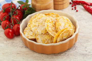 Natural organic grain rice chips