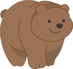 笑顔で歩く茶色のくま