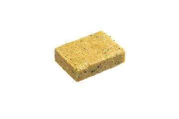 Bouillon cube isolated on a white background. Broth concentrate.