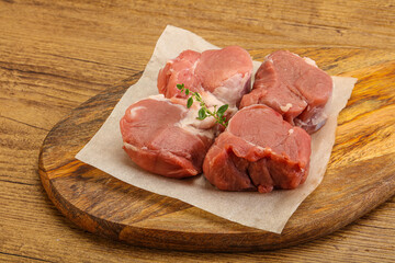Raw pork tenderloin for cooking