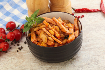 Roasted pork with white beans