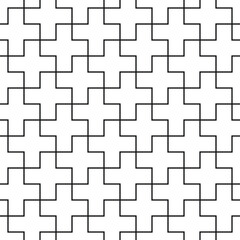 t-Shaped interlocking paving block. Seamless geometric crossed texture in vector.