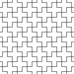 t-Shaped interlocking paving block. Seamless geometric crossed texture in vector.