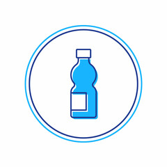 Filled outline Bottle of water icon isolated on white background. Soda aqua drink sign. Vector