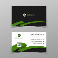 modern creative design business card template illustration green.
