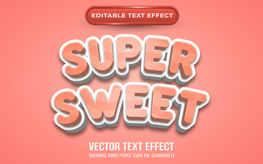Super sweet text effect cartoon style