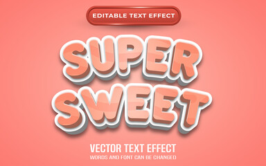 Super sweet text effect cartoon style