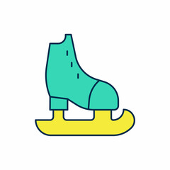 Filled outline Skates icon isolated on white background. Ice skate shoes icon. Sport boots with blades. Vector