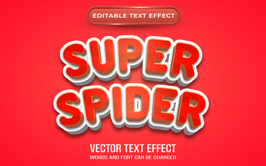 Super spider text effect cartoon style