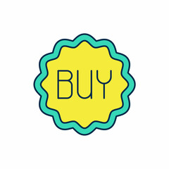 Filled outline Buy button icon isolated on white background. Vector