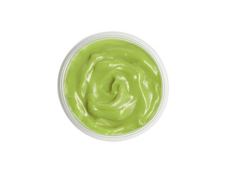Thai pandan custard on white background