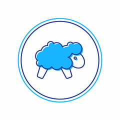 Filled outline Sheep icon isolated on white background. Counting sheep to fall asleep. Vector