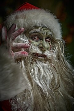 portrait of zombie santa