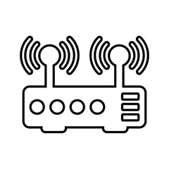 Connection, router, wifi outline icon. Line art vector.