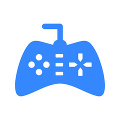 Controller, game icon. Blue color design.