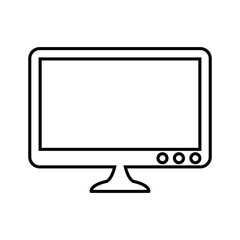 Display, monitor line icon. Outline vector.
