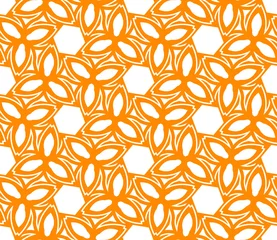 Printed roller blinds Orange Seamless Floral Ornament Pattern