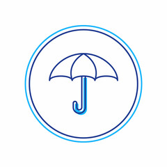 Filled outline Umbrella icon isolated on white background. Insurance concept. Waterproof icon. Protection, safety, security concept. Vector