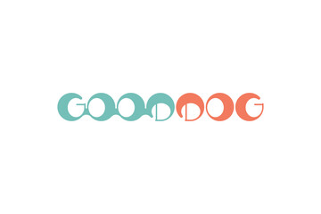 Original inscription Good Dog for logotype. Vector sign for logo design. Flat illustration EPS10.