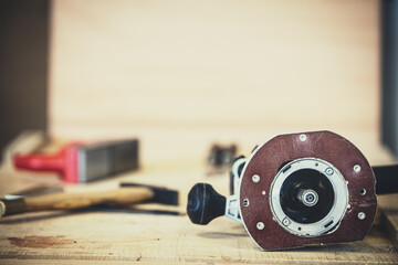 still life of many different tools of a carpenter and craftsman