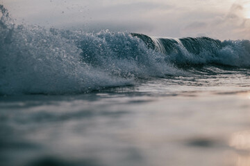 waves crashing on rocks