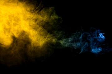 Color smoke on black background