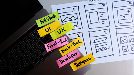 Website Creative planning application developer draft sketch drawing template layout prototype...