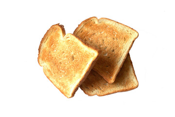 Toast bread slice isolated on a white background