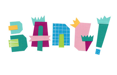 Lettering bang. Funny cartoon letters. Unique handwritten lettering. 