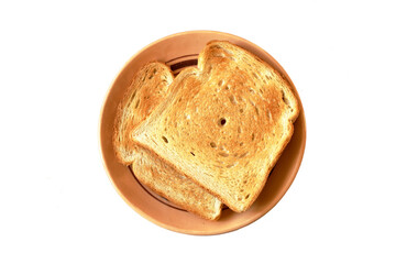 Toast bread slice isolated on a white background