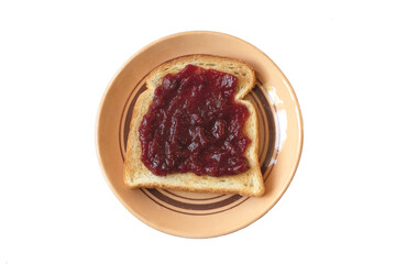 Toast bread slice isolated on a white background