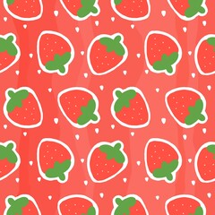 seamless pattern with strawberries