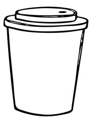 Cute cup of tea or coffee illustration isolated on a white background. Simple cup clip art. Cozy home doodle. 