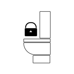The icon of the toilet over which the lock hangs. Constipation