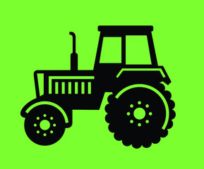 Tractor, template, stencil, isolated image 