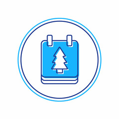 Filled outline Christmas day calendar icon isolated on white background. Event reminder symbol. Merry Christmas and Happy New Year. Vector