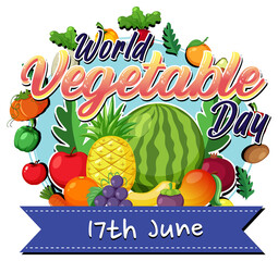 World Vegetable Day banner with vegetables and fruits