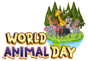 World Animal Day logo with african animals