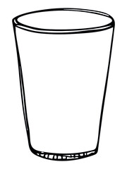 Cute cup doodle. Glass illustration isolated on a white background. Simple drink clip art. 