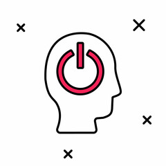 Filled outline Power button icon isolated on white background. Start sign. Vector