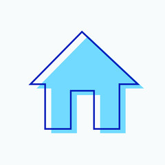 House Simple Blue Flat Design for Icon, Symbol, and Logo. Home Icon for Mobile and Web Graphic Resources. High-Quality EPS 10 Editable Stroke