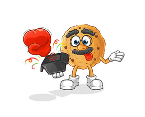 cookie prank glove in the box. cartoon mascot