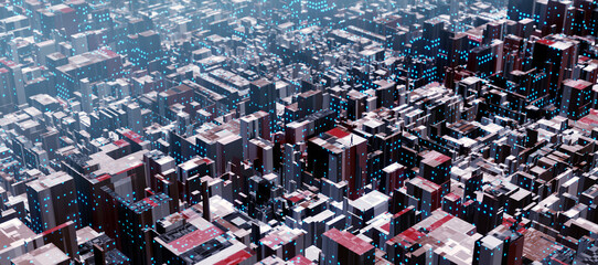 Megacitie - abstrakte Darstellung einer Stadt in der Zukunft © ludariimago