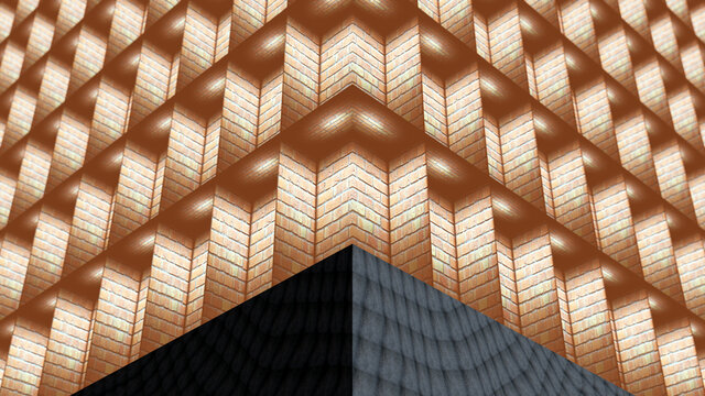 Architektur Parallax ~ abstrakte, geometrische Etagen / Strukturen. Digitales Kunstwerk / Druckvorlage. 3D Rendering