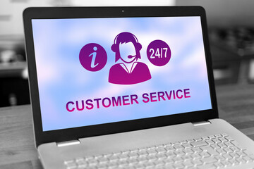 Customer service concept on a laptop