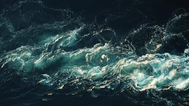 Waves of water of the river and the sea meet each other during high tide and low tide.
