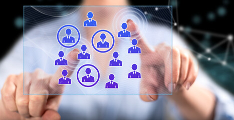 Woman touching a prospects concept