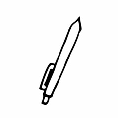 Doodle Ballpoint pen,stationery, sketch vector illustration.