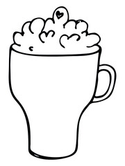 Cute milkshake illustration isolated on a white background. Simple cup clip art. Pretty drink doodle. 