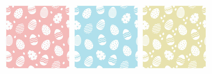 Easter seamless vector pattern background with eggs. Spring pattern for banners, posters, cover design templates, social media stories wallpapers and greeting cards.